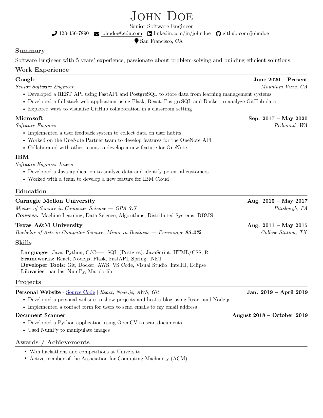 Sophisticated Resume Template