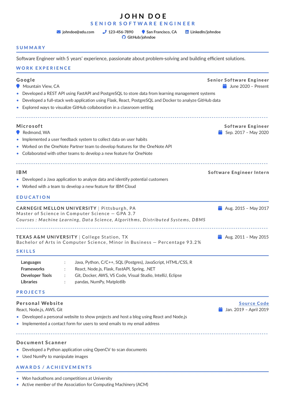 Elegant and Modern Resume Template