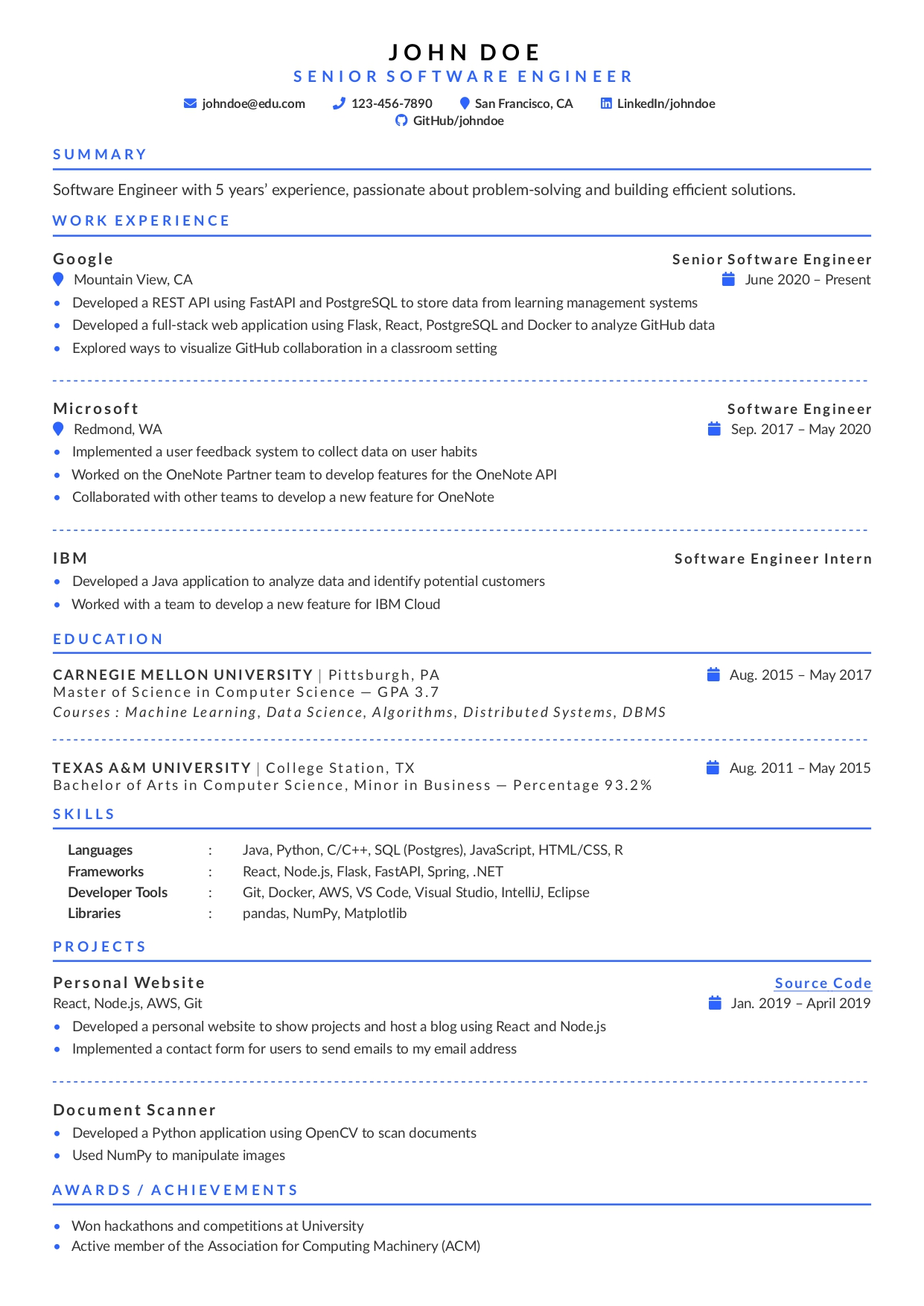 Elegant and Modern Resume Template